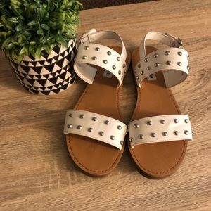 Steve Madden White Studded Sandals